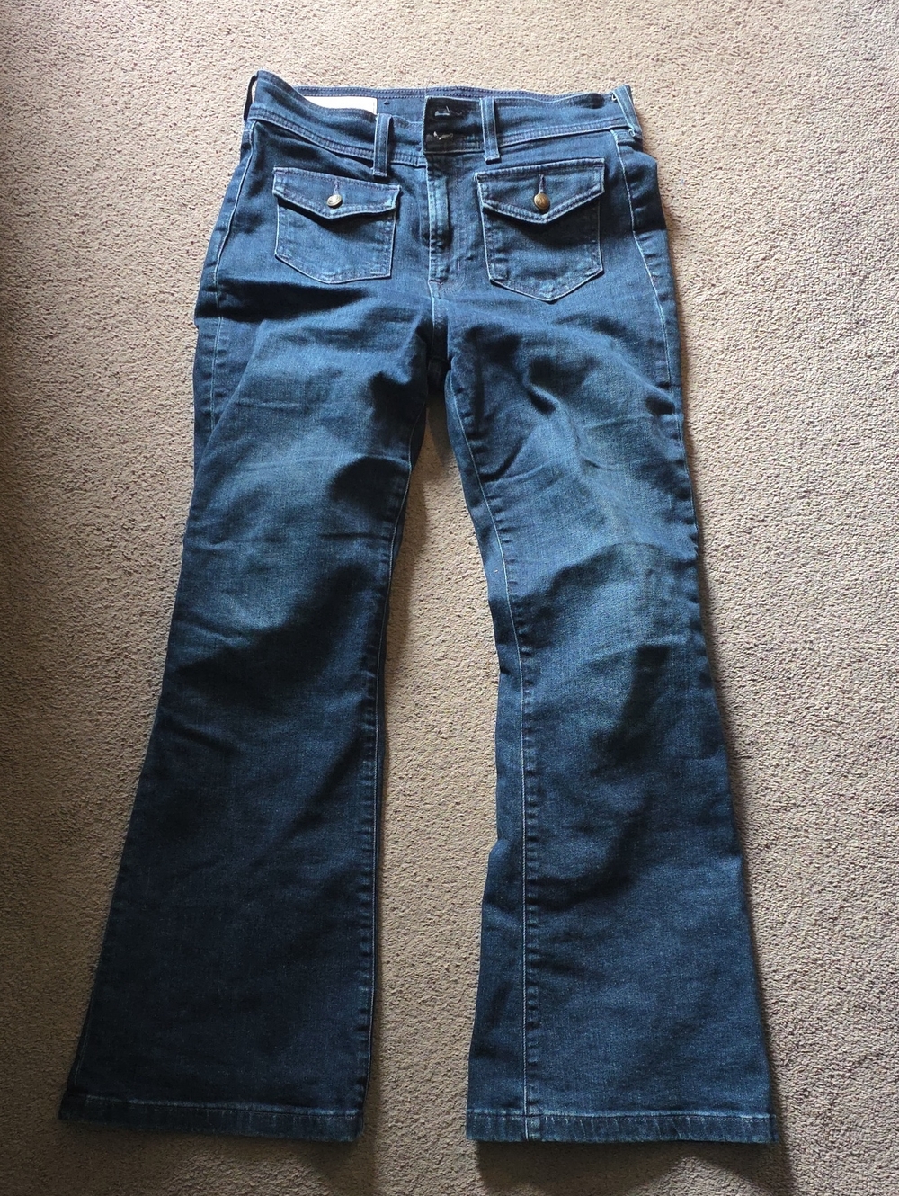 GAP Navy Flared Wide-Leg Jeans